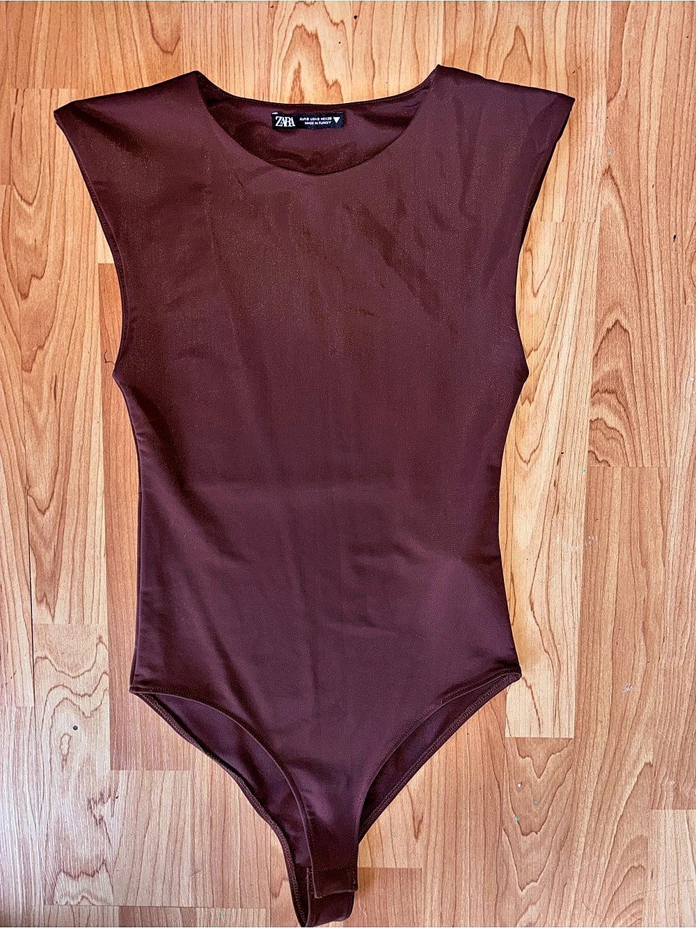 Zara Shoulder Pad Bodysuit Purple Sleeveless